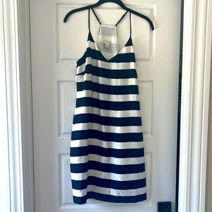 J.Crew navy and white stripe dress